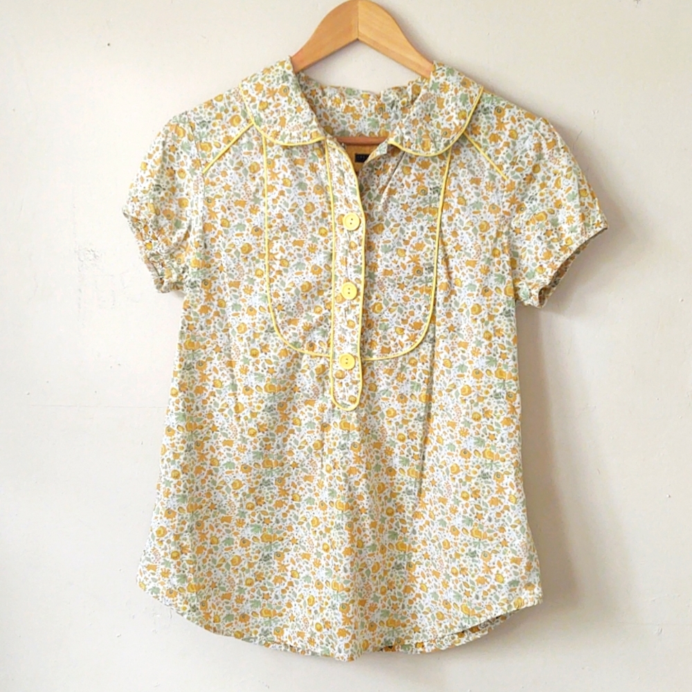 Sanctuary clothing vintage style floral collared shirt